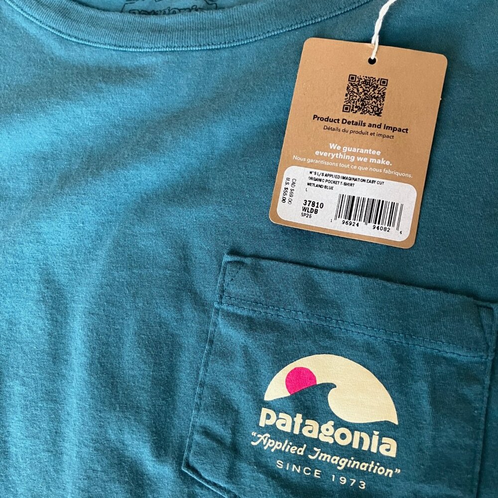 Patagonia Women’s Imagination easy cut pocket shirt wetland blue Size M & L NWT - Picture 8 of 16